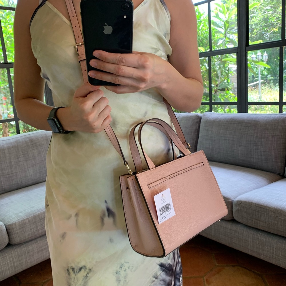MINI SATCHEL KATE SPADE HAYES ROSY CHEEKS LEATHER - Picture 14 of 16